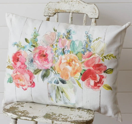 Watercolor Florals Pillow