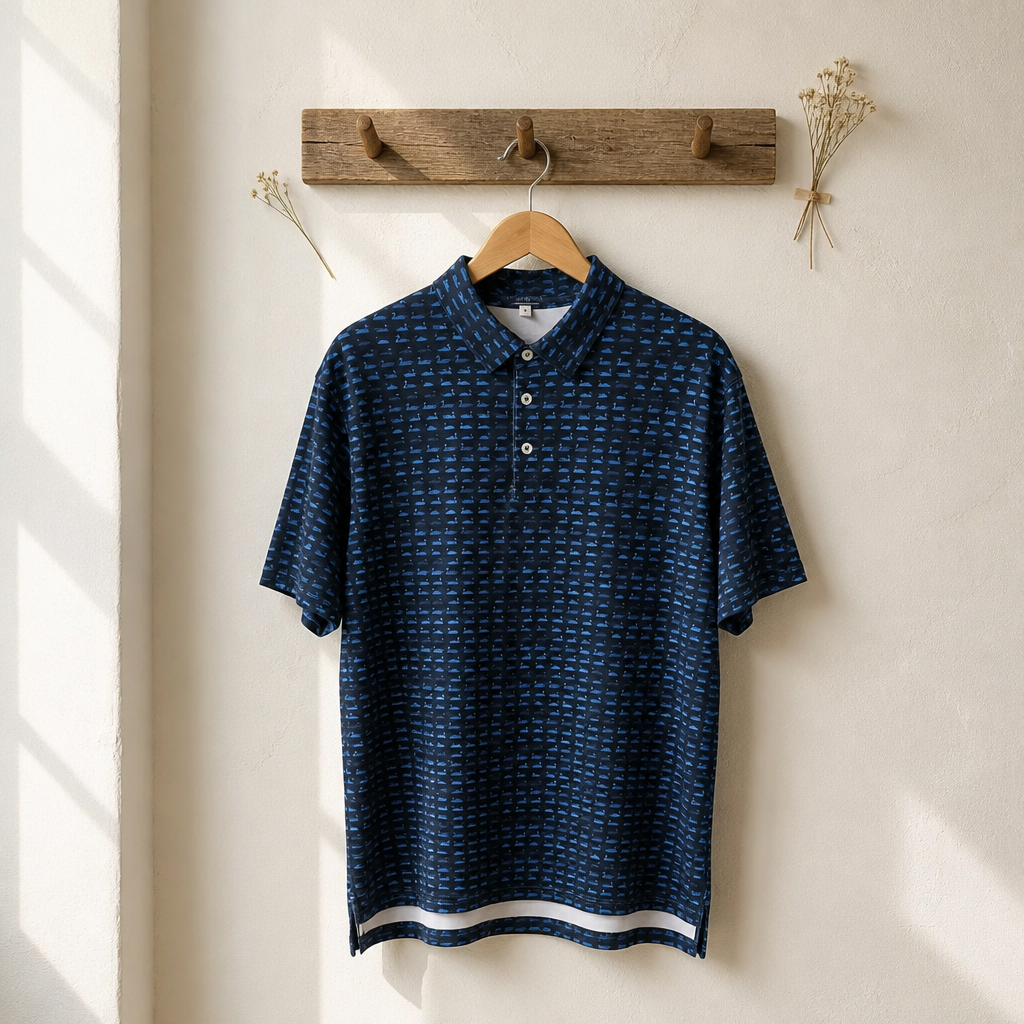 Prairie Oaks Duck Chart Navy Polo