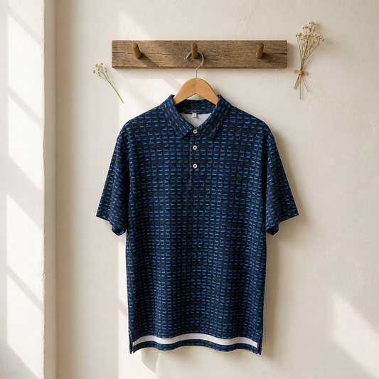 Prairie Oaks Duck Chart Navy Polo