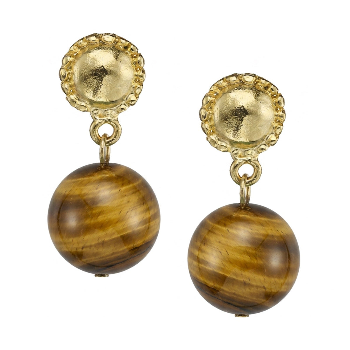 Susan Shaw Tiger’s Eye Drop Earrings