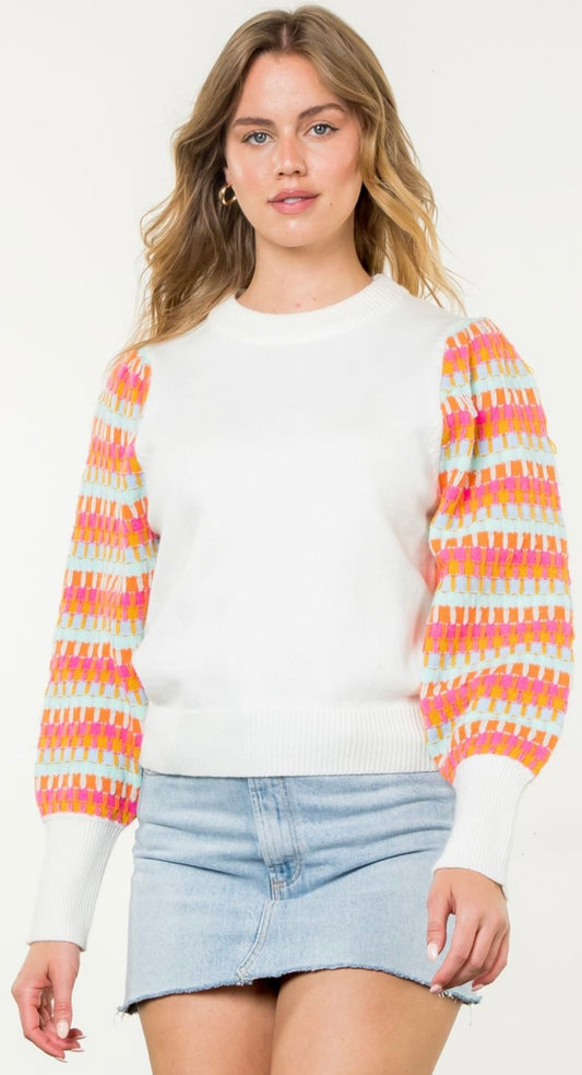 Teagan Knitted Sleeve Sweater