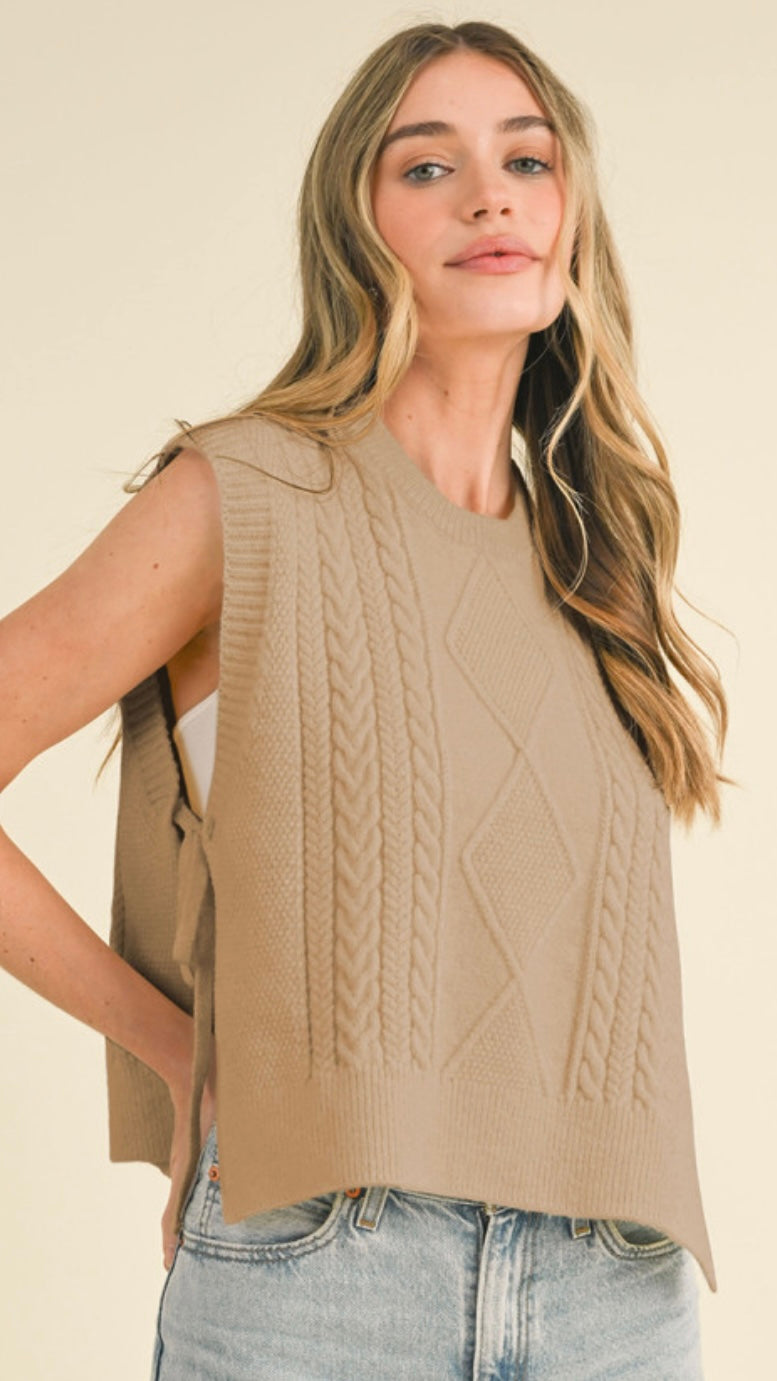 Rowan Taupe Sweater Vest