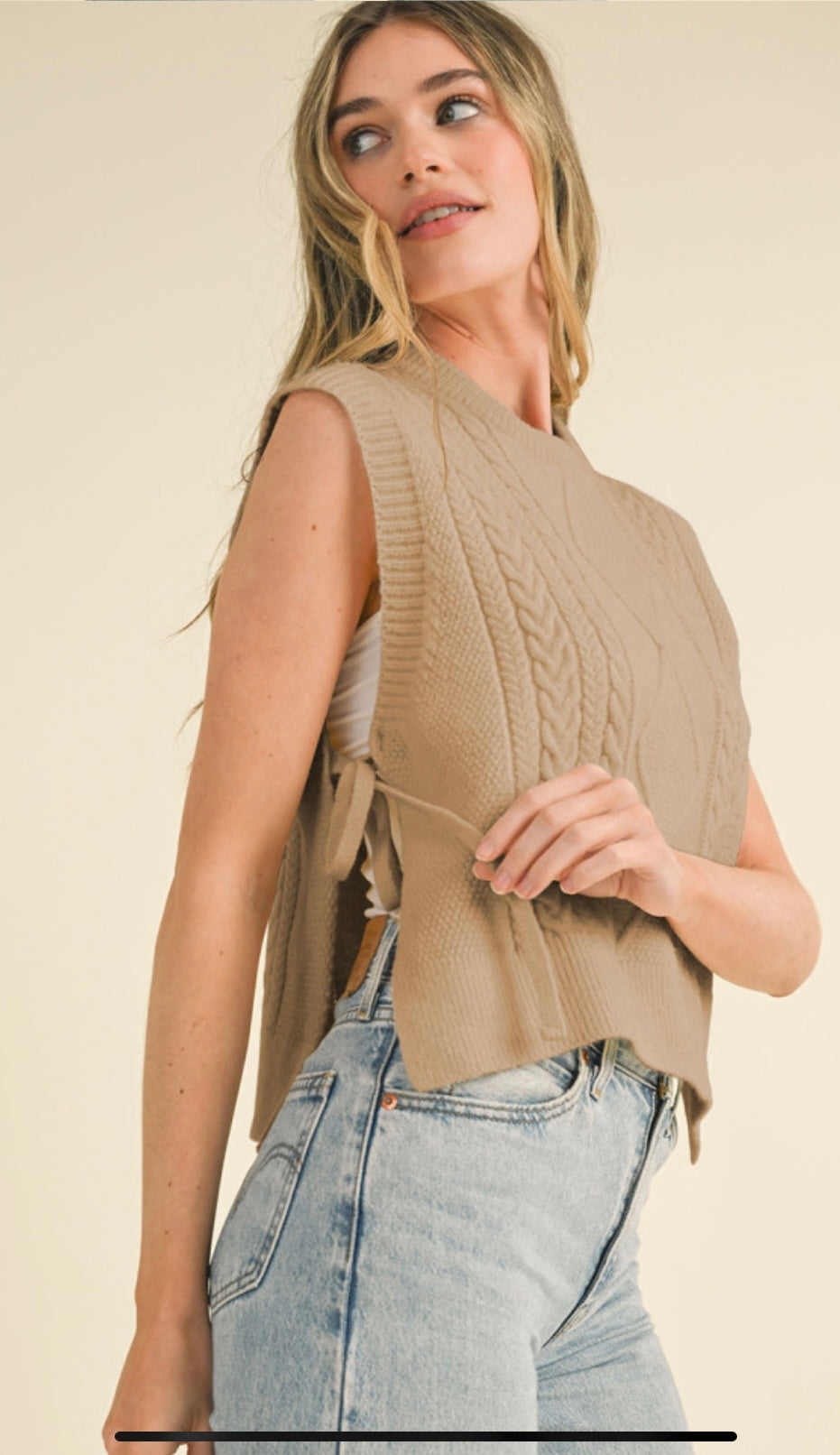 Rowan Taupe Sweater Vest