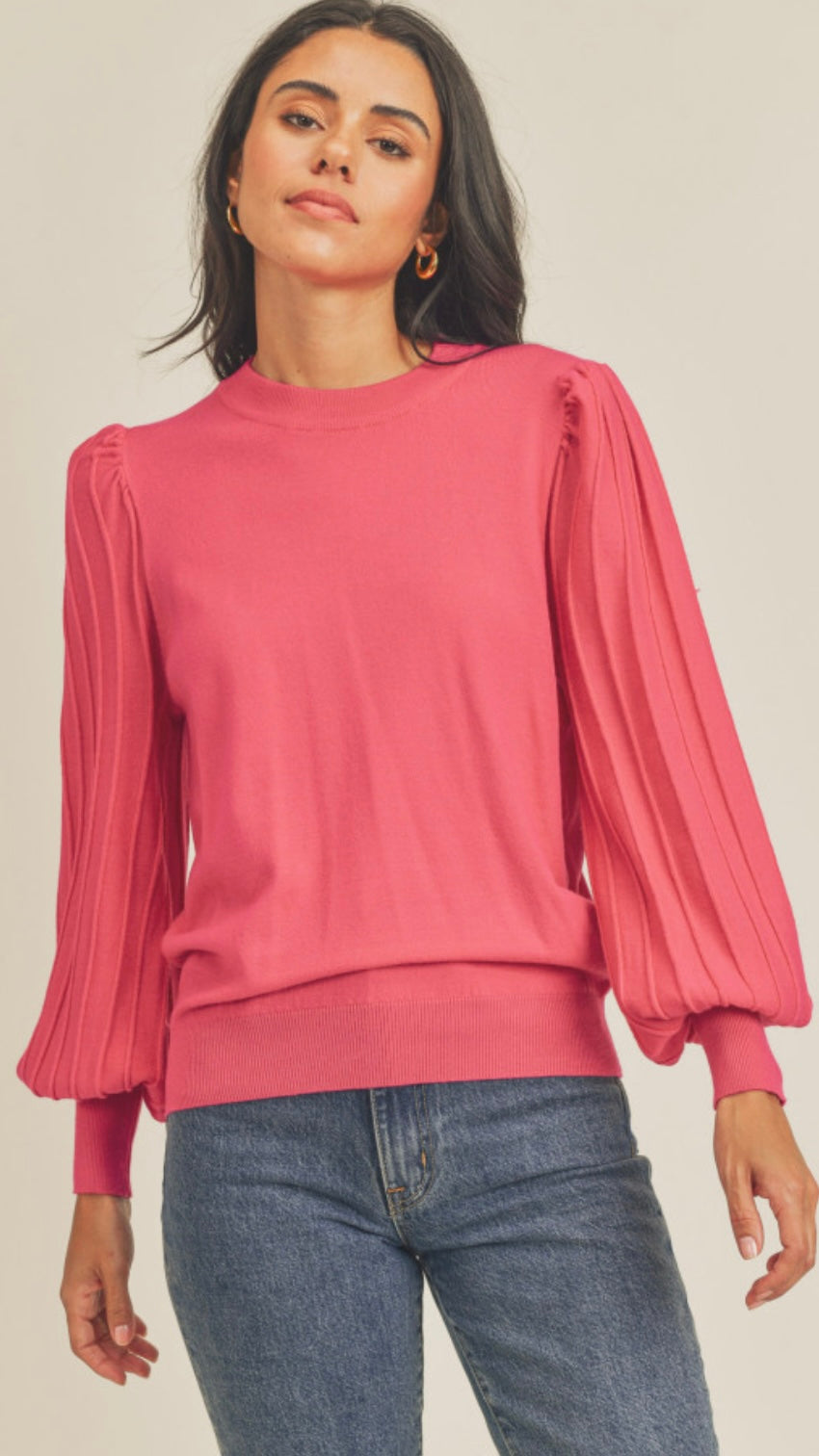 Tamia Pink Puff Sleeve Top