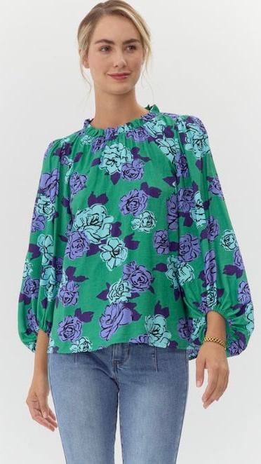 Morgan Green Floral Top