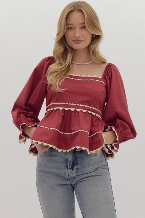 Blair Garnet Tiered Top