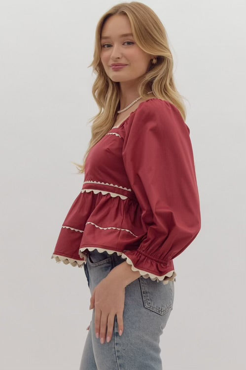 Blair Garnet Tiered Top