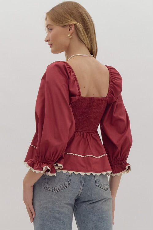 Blair Garnet Tiered Top