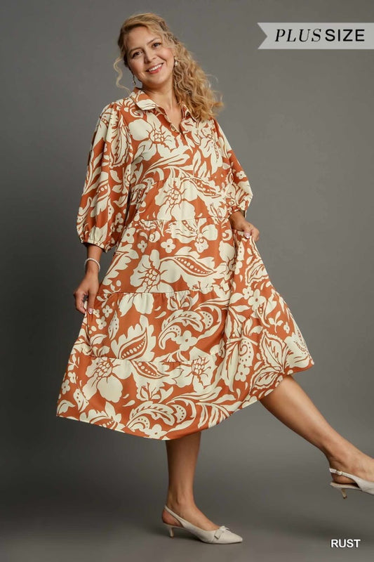 Quinn Floral Print Midi Dress