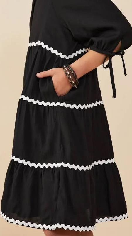 ladies black tiered dress Velvi - Miriam Tiered Maxi Dress - Black
