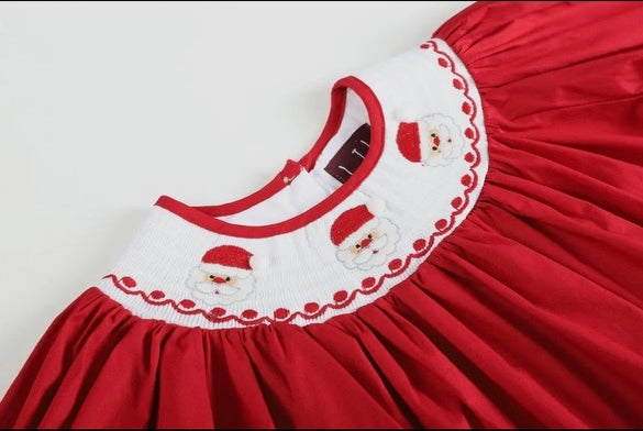 Lil Cactus Red Smocked Santa Dress