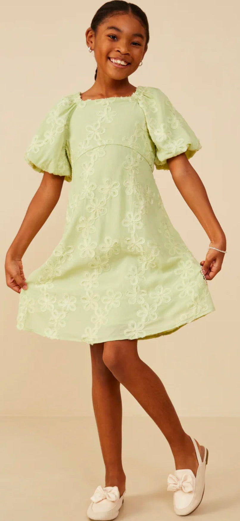 Hadley Sage Green Flower Dress