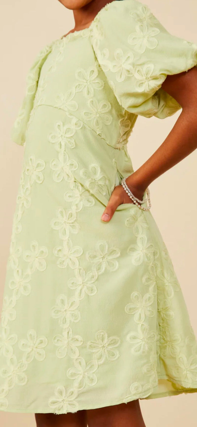 Hadley Sage Green Flower Dress