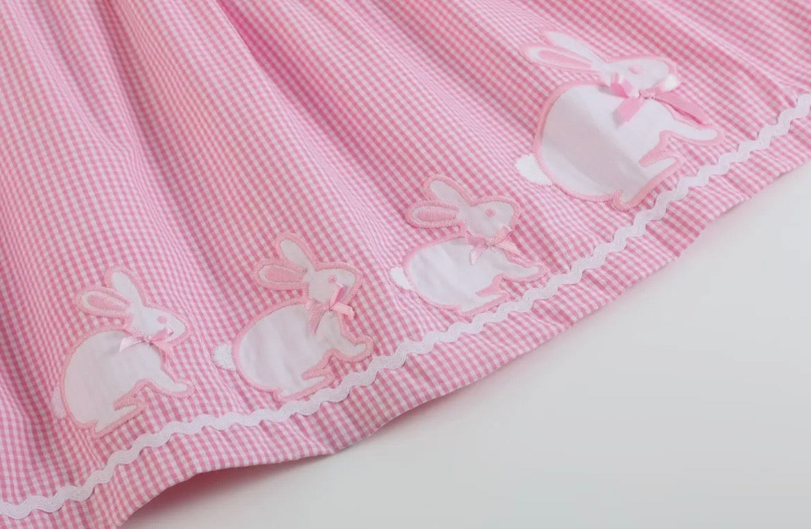 Lil Cactus Pink Gingham Bunny Family Dress