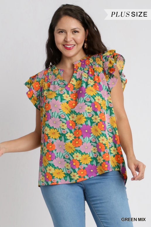 Floral Bouquet Plus Size Top