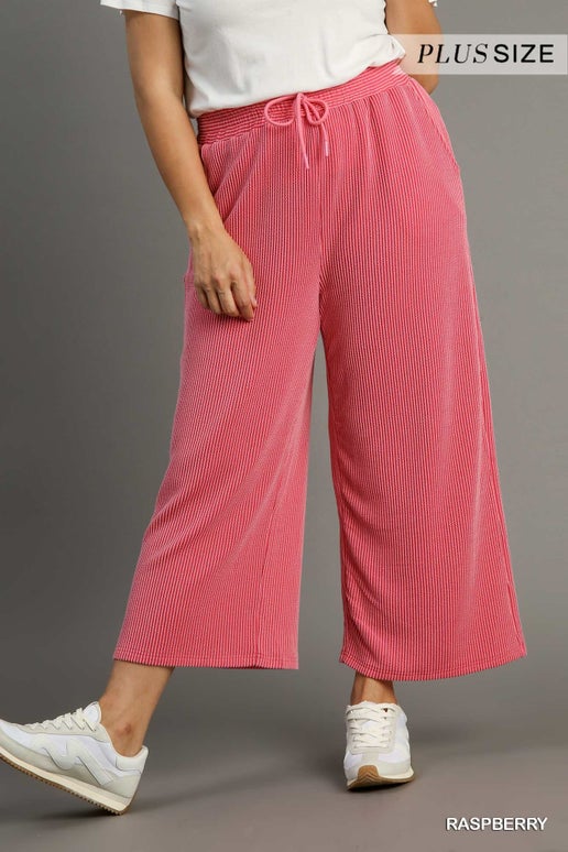 Textured Plus Size Knit Straight Fit Pants