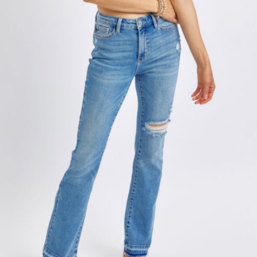 Judy Blue Destroy and Released Hem Bootcut Jean